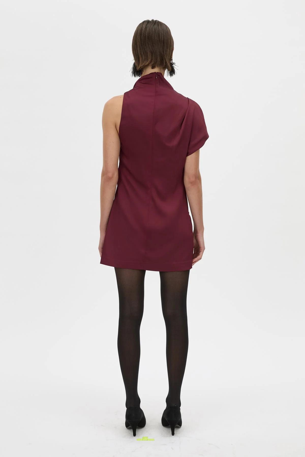 Aeris Draped Satin Mini Dress - Image 5