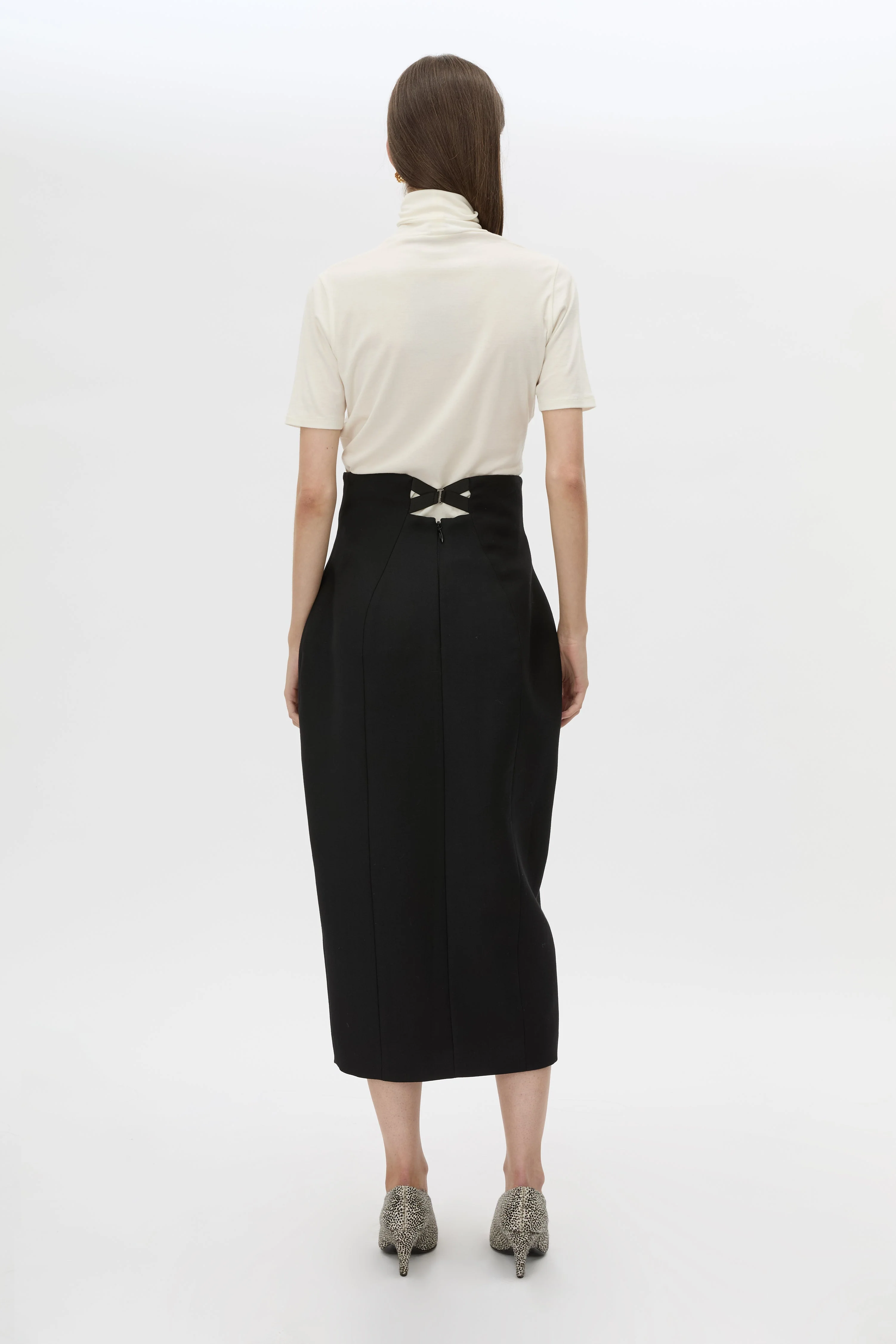 Caius High Corset Waist Midi Skirt - Image 6