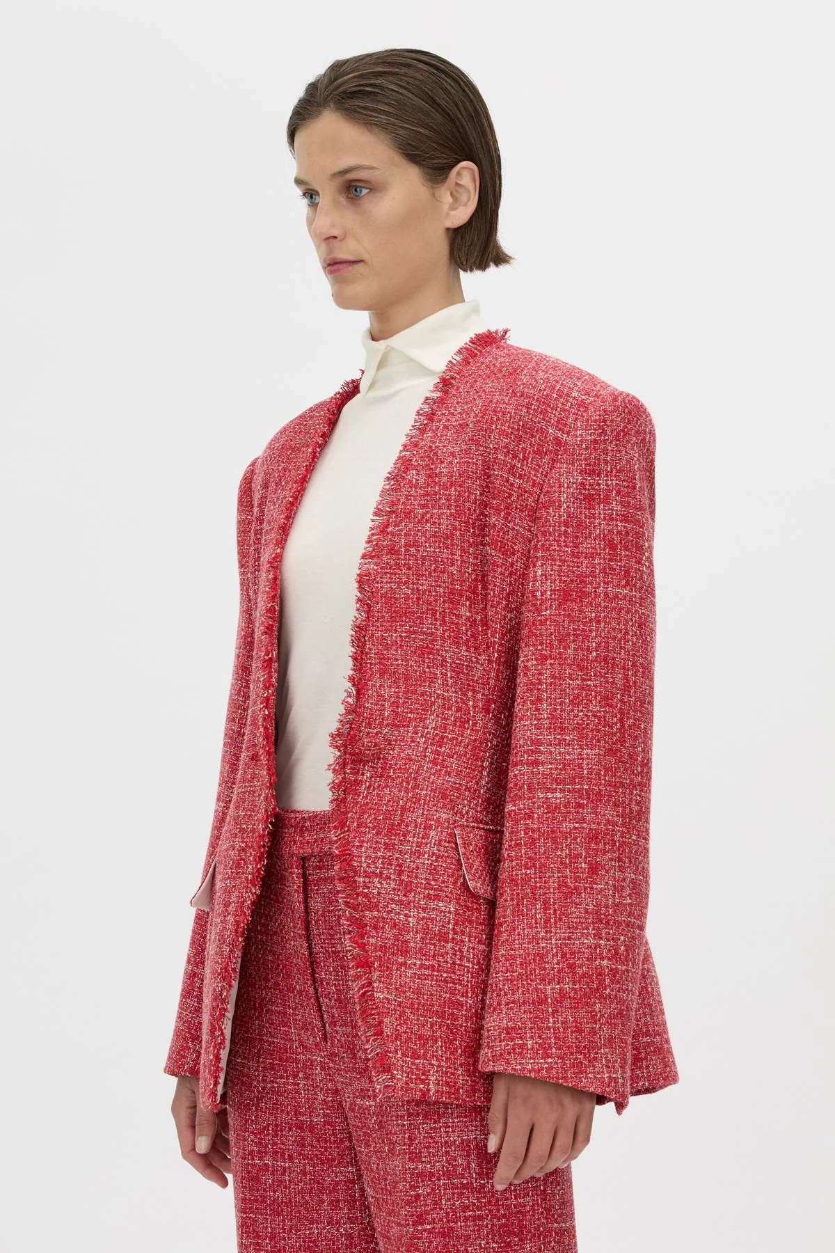 Carmine Fitted Collarless Blazer - Image 2