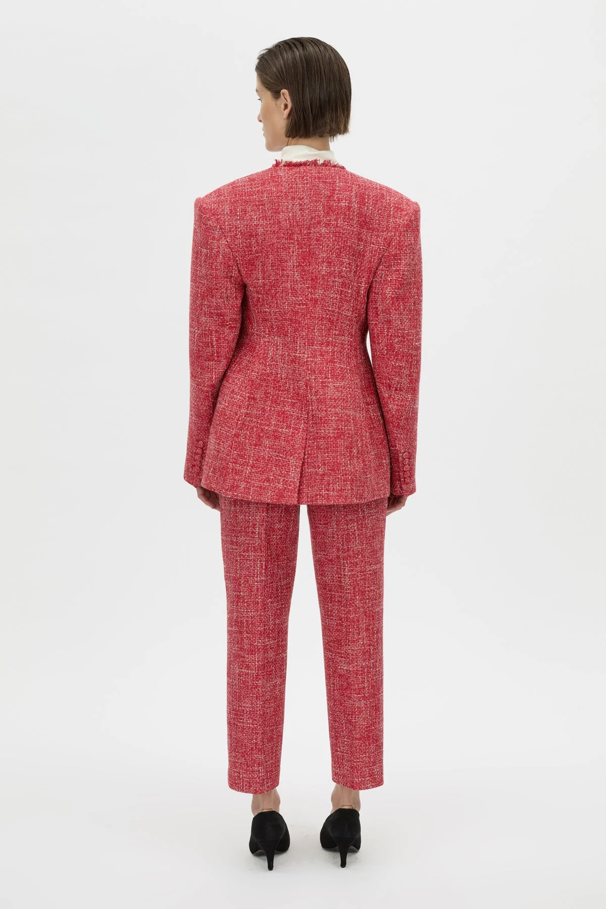 Carmine Fitted Collarless Blazer - Image 5