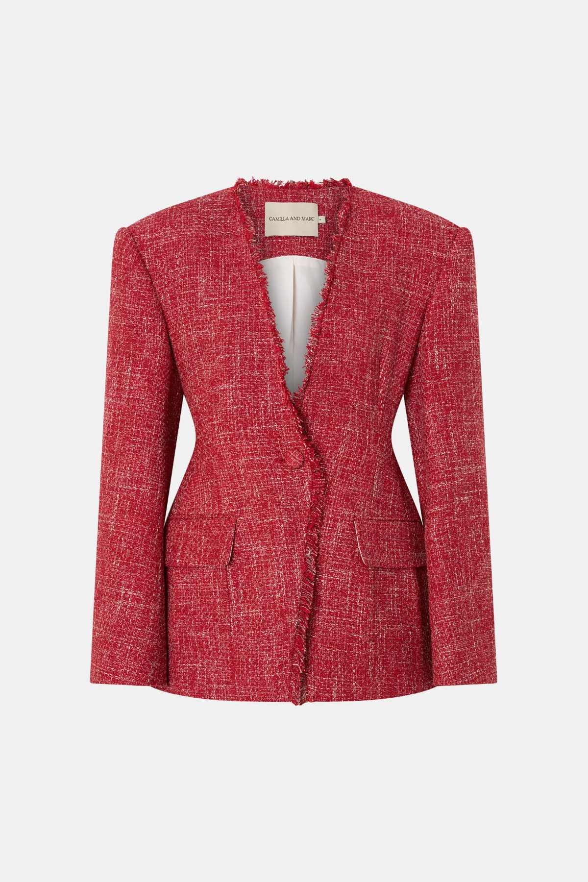 Carmine Fitted Collarless Blazer - Image 6