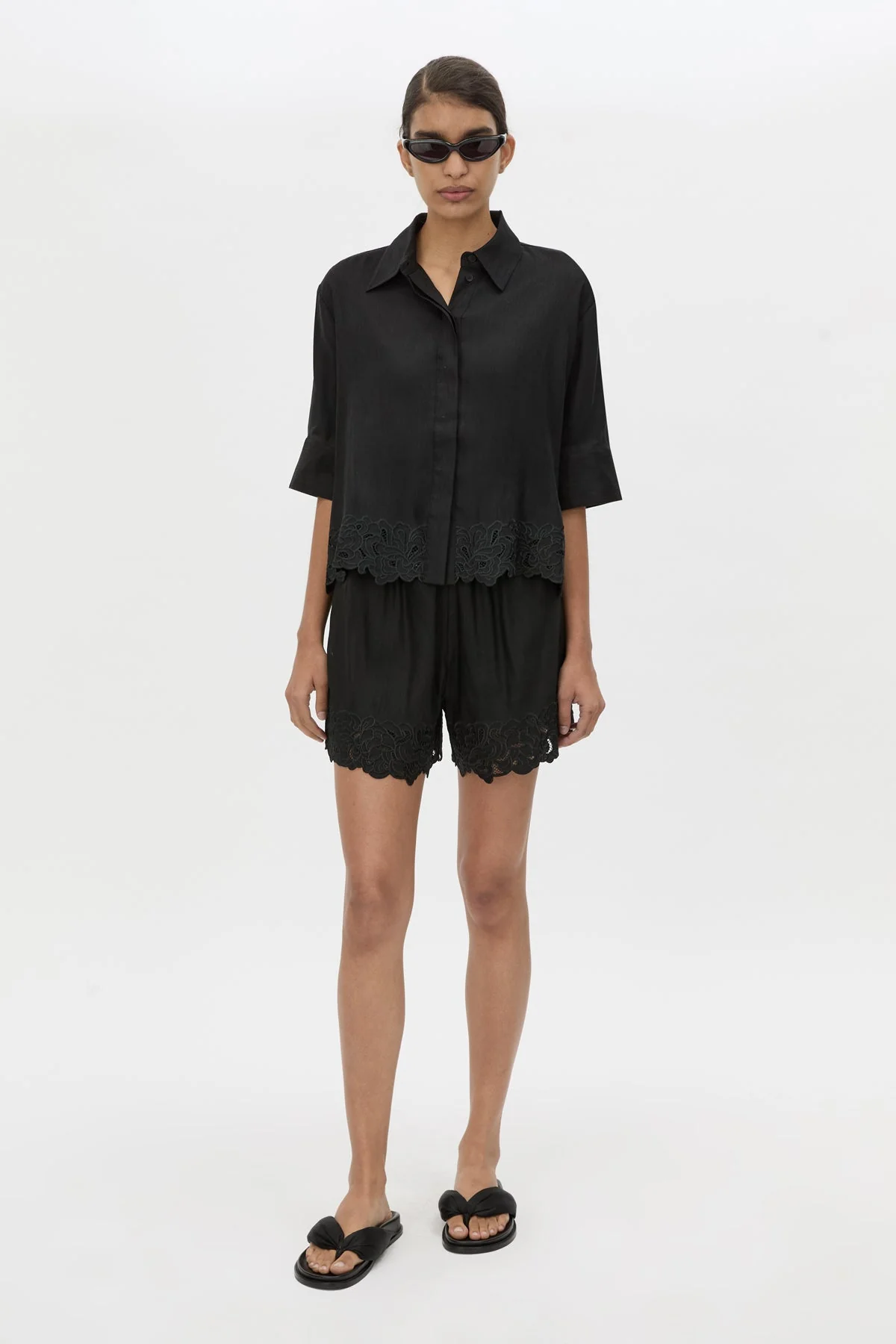 Chara Embroidered Cropped Shirt