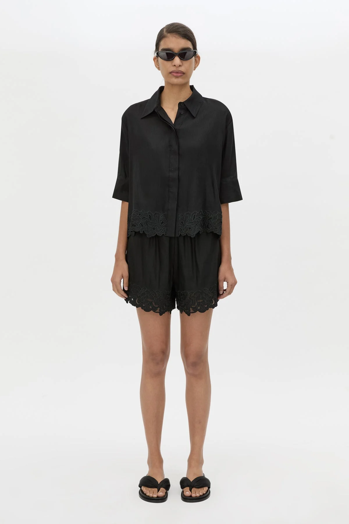 Chara Embroidered Cropped Shirt - Image 3