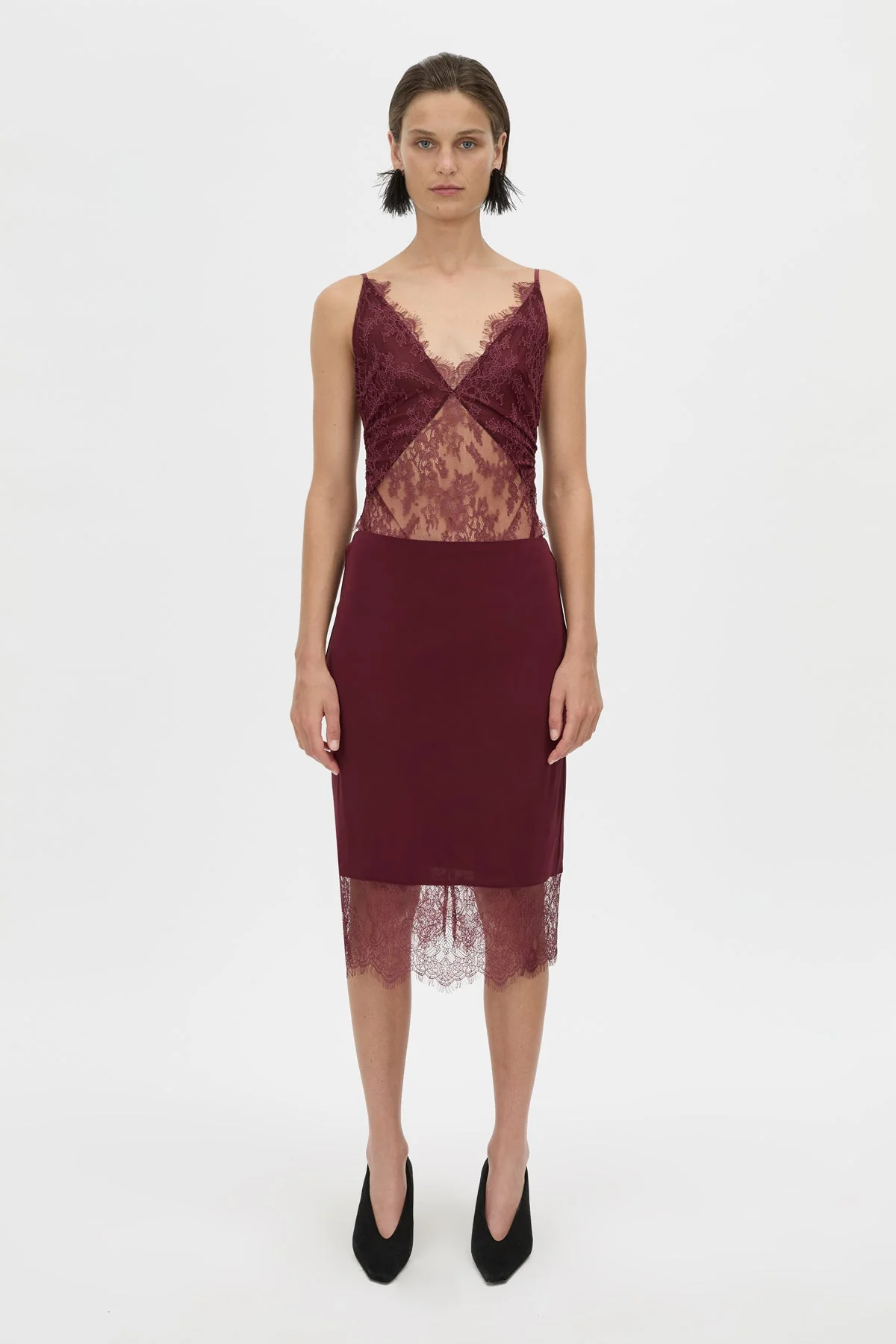Cora Lace Trim Pencil Skirt