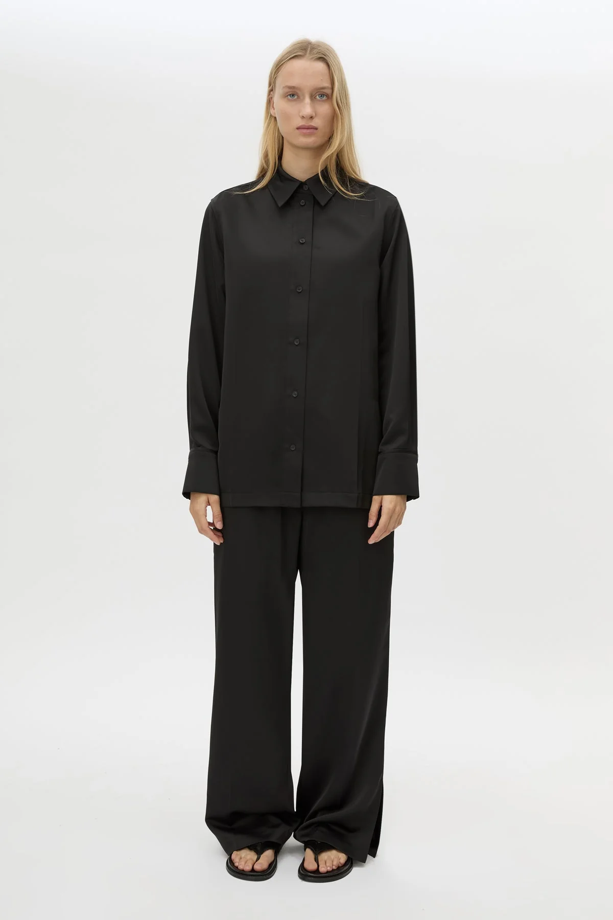 Ground Satin Long Sleeve Shirt
