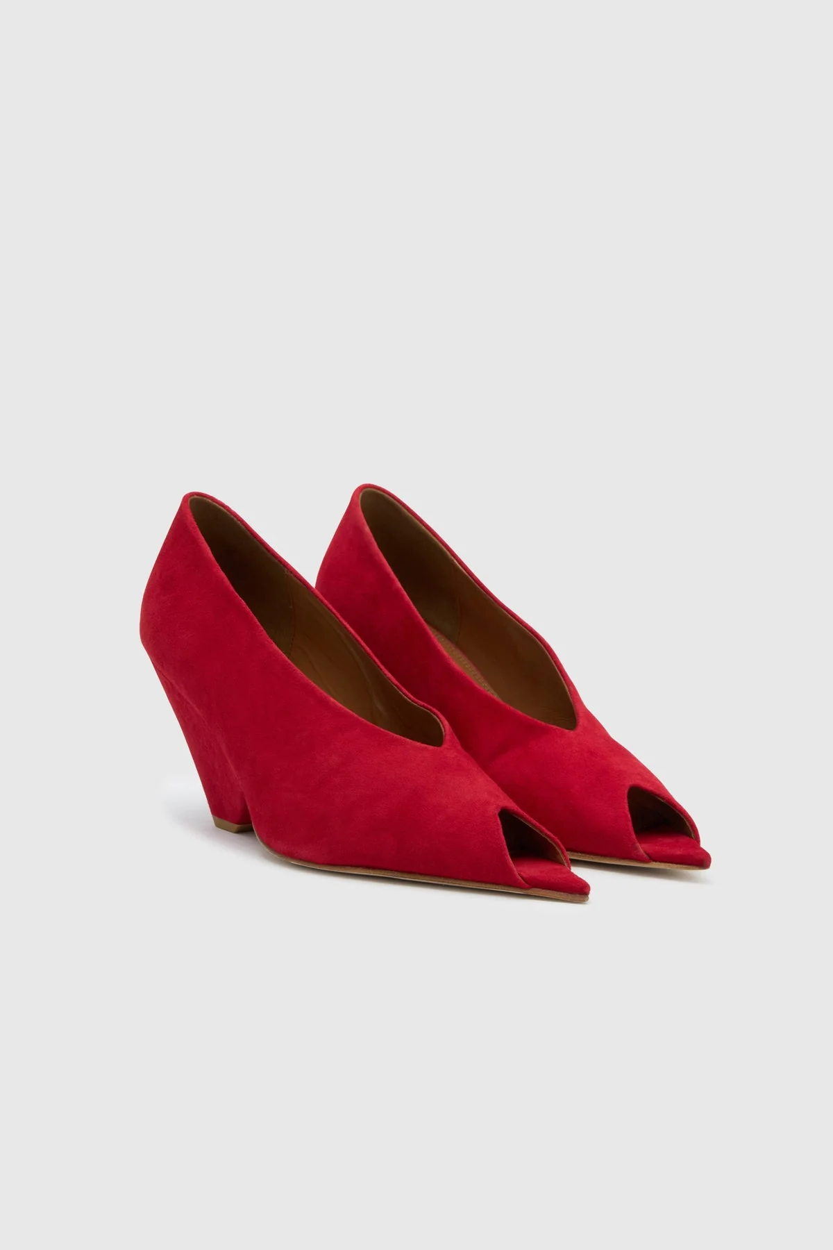 Rhys Suede Peep Toe Pump - Image 3