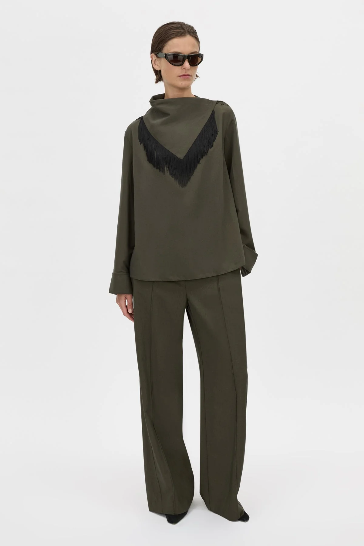 Una Drape Collar Shirt