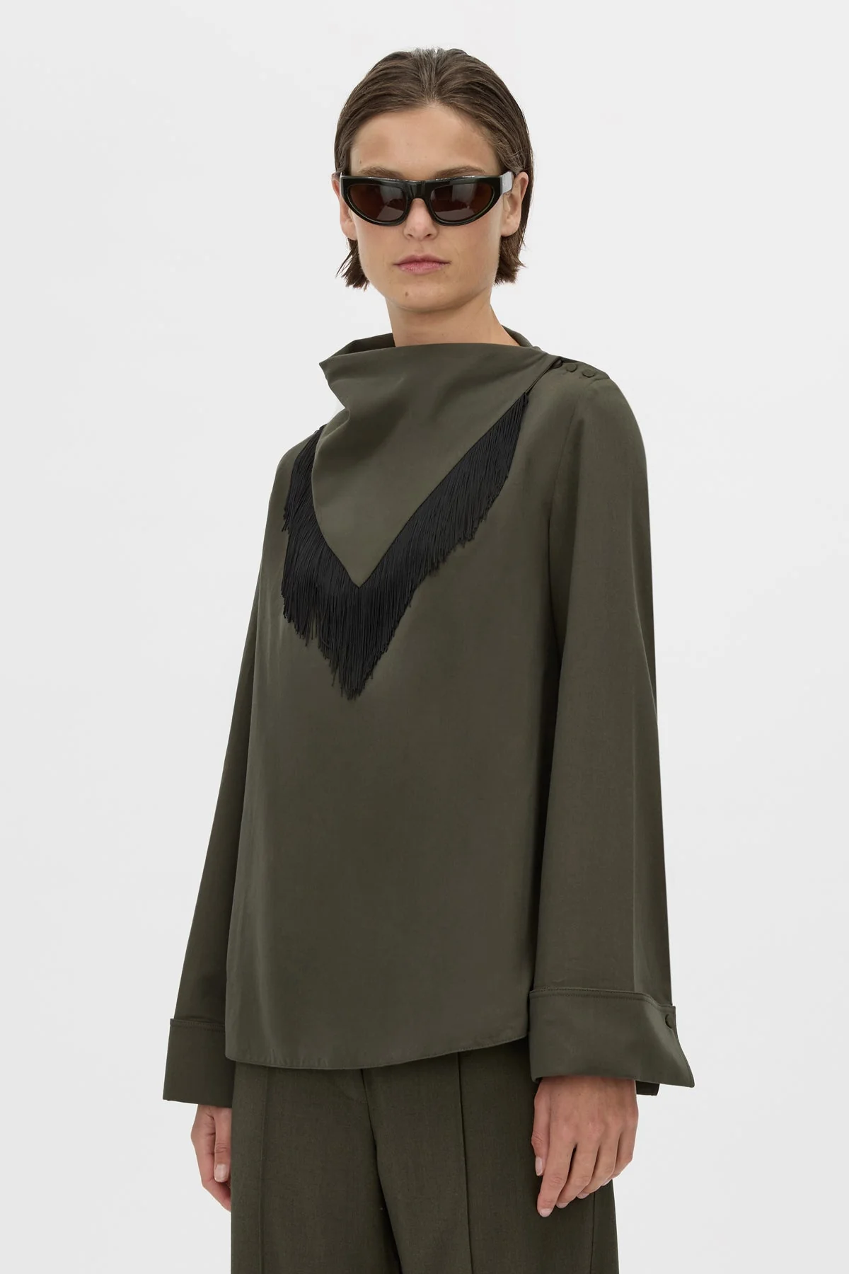 Una Drape Collar Shirt - Image 2